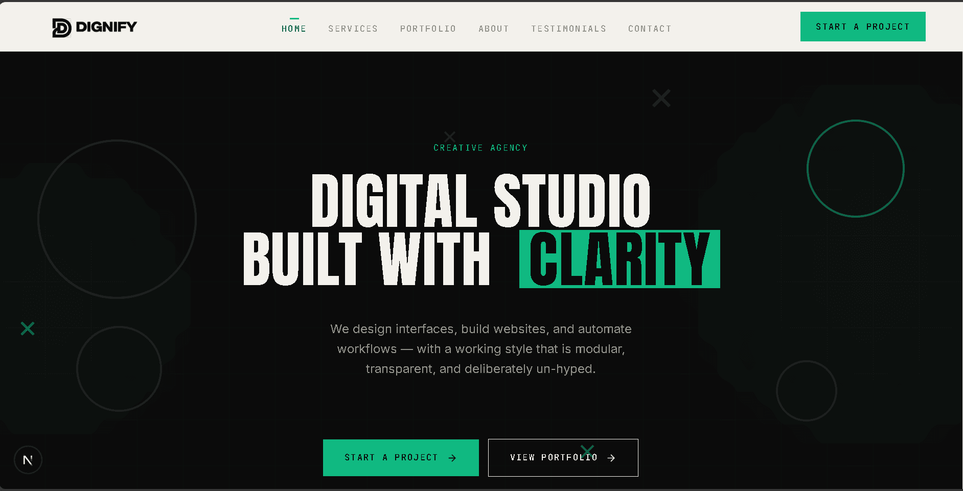 Dignify Studio Site project preview